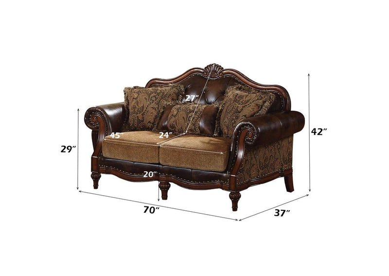 5496 Dreena Loveseat with 3 Pillows