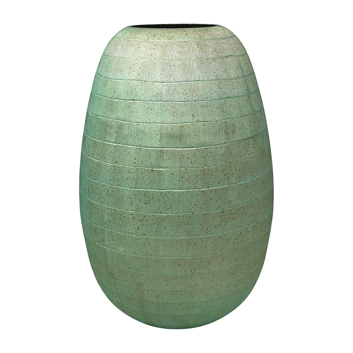 Serenity Glass 14" Antique Band-Cut Vase - Blue