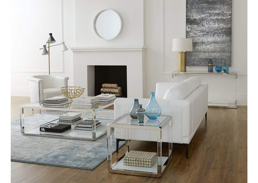 8YW422 Jasper End Table In Acrylic - White Glass - Pss