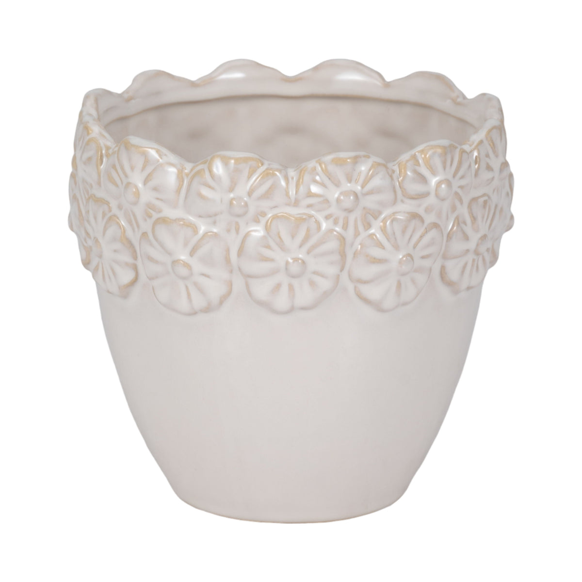 Floral Crown Planter - Ivory
