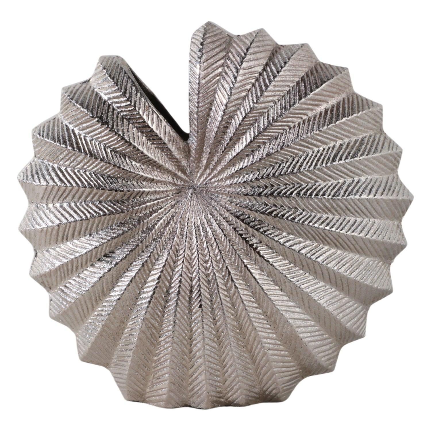11" x 10" Seashell Metal Vase - Silver