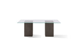 FPBL61 Modesto Rectangular Glass Top Dining Table In French Roast