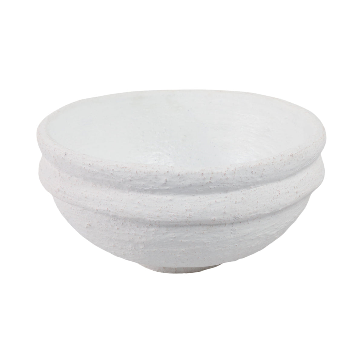 12" Textured Bowl - White
