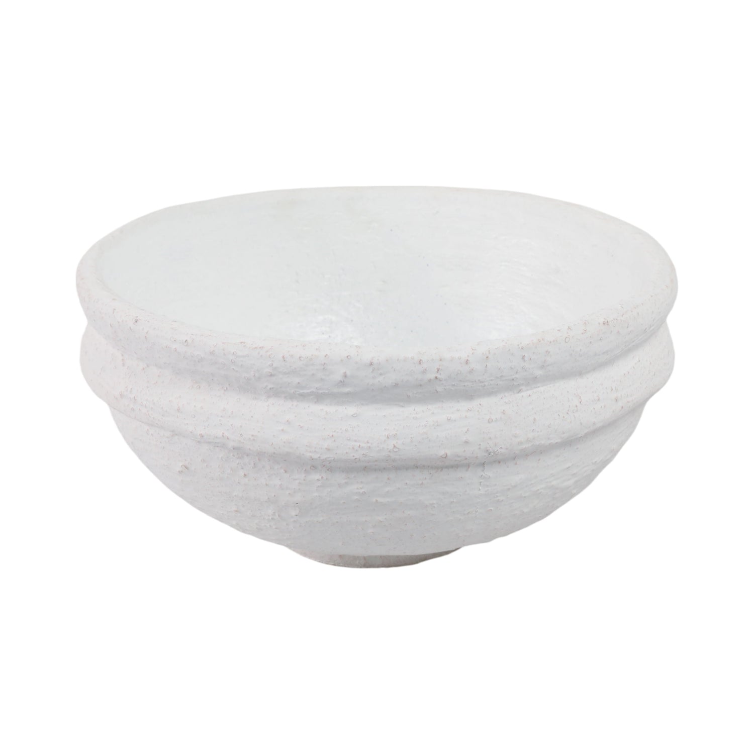 12" Textured Bowl - White