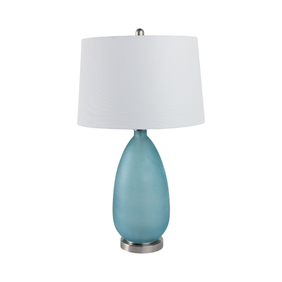 30" x 17" Frosted Glass Table Lamp - Blue