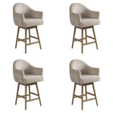 Jaxon - Solid Wood Upholstered 26" Counter Height Swivel Barstool