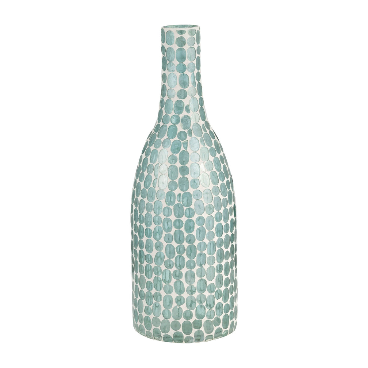 Glass 15" Mosaic Vase - Blue