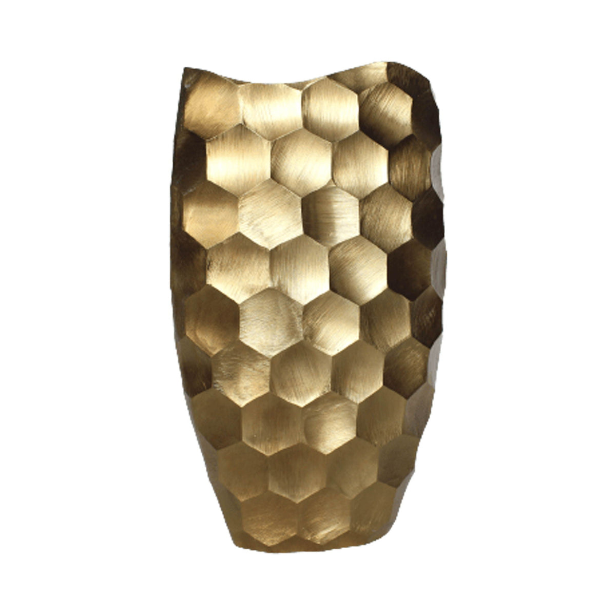 Metal Honeycomb Vase 24" - Gold