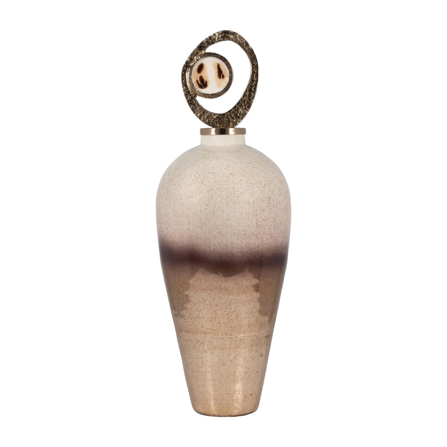 Glass 27" Vase Metal Swirl Topper - 2-Tone Bronze