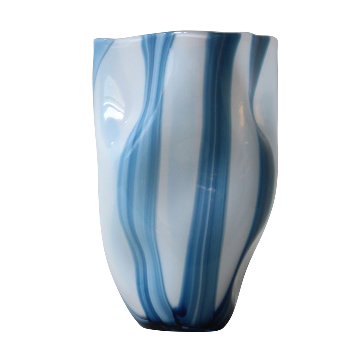 11" Beldan Medium Glass Vase - Blue