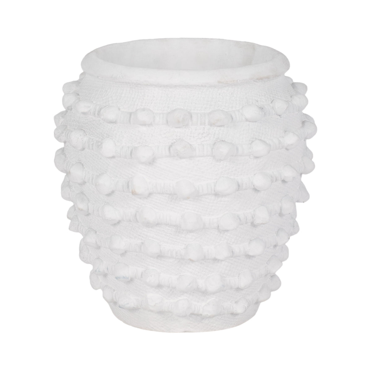 Woven Knot Planter - White