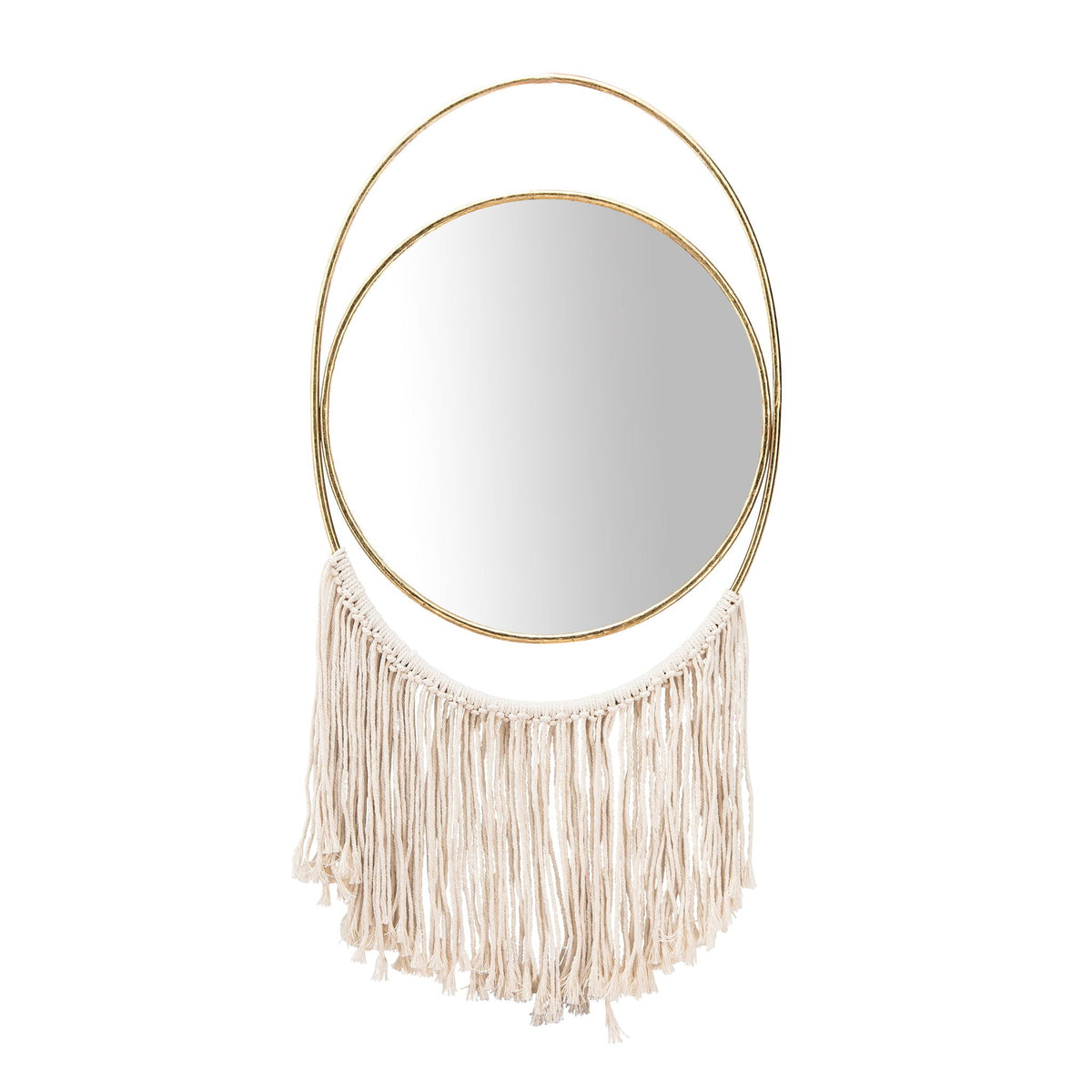 Metal Mirrored Wall Decor 30" - Gold / Natural