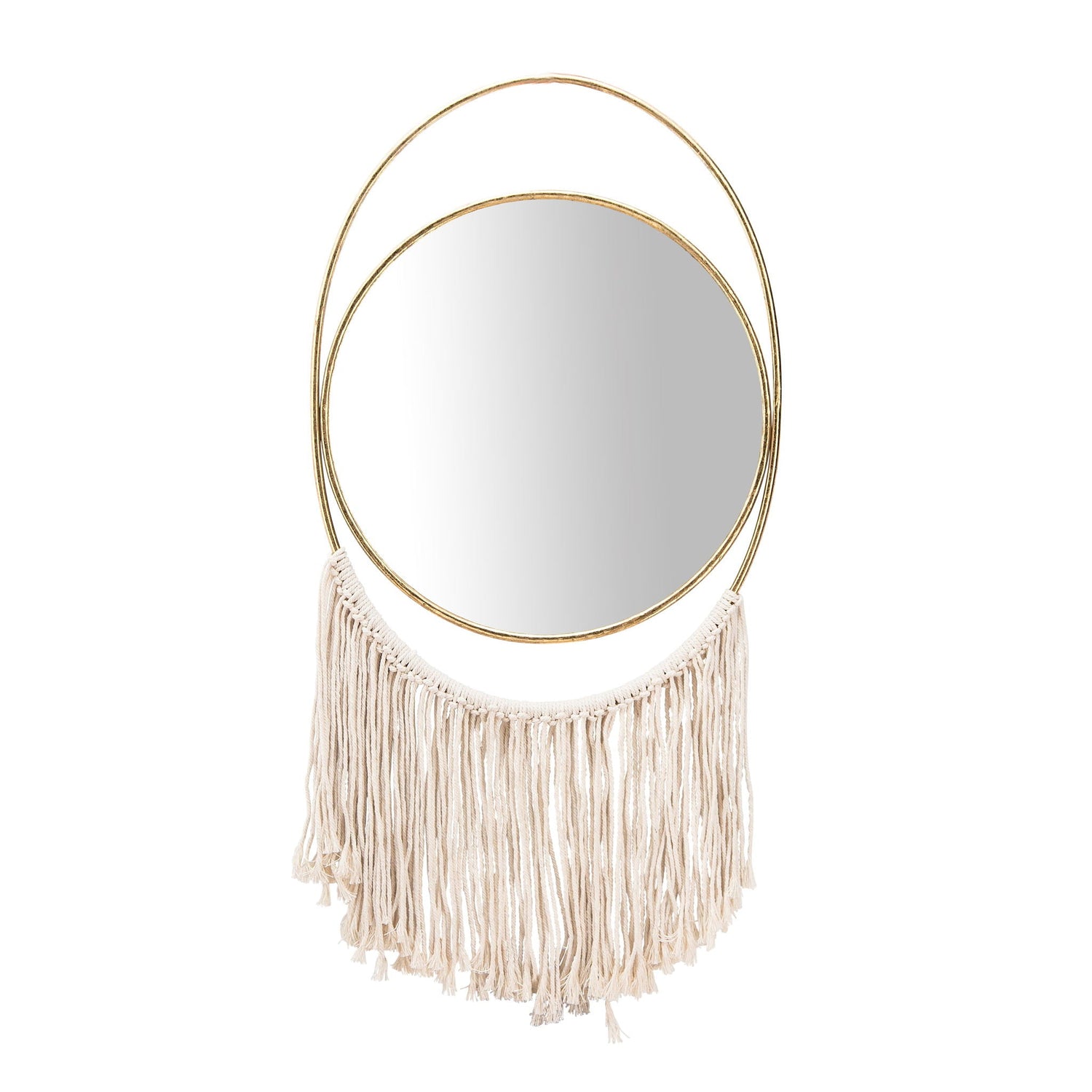 Metal Mirrored Wall Decor 30" - Gold / Natural