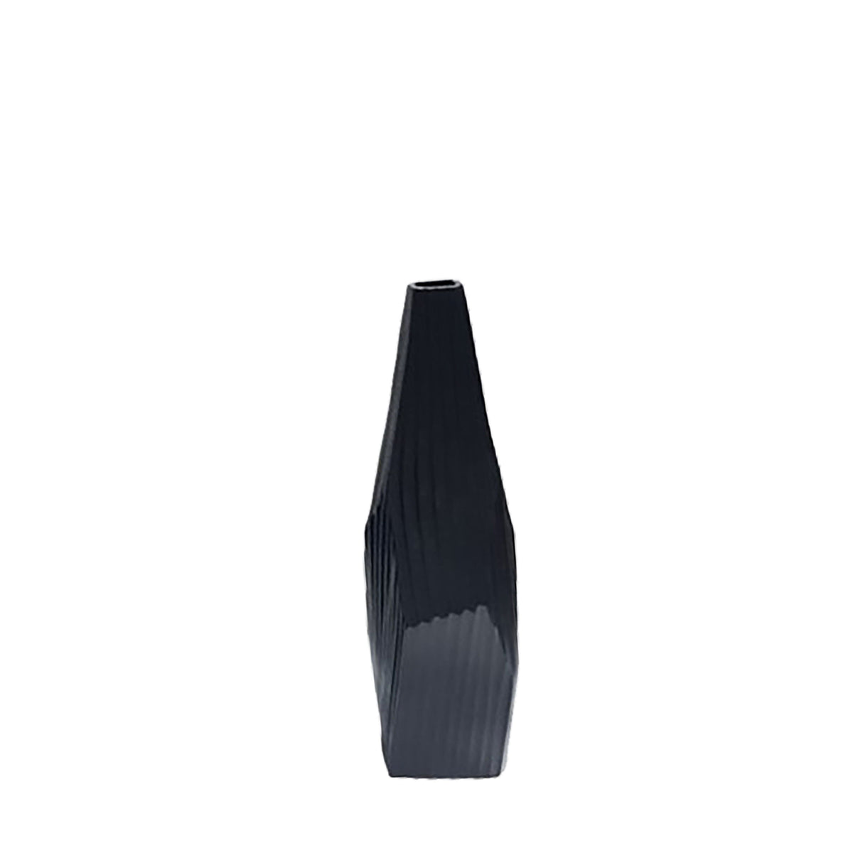 17" Balaz Asymetrical Metal Vase - Black
