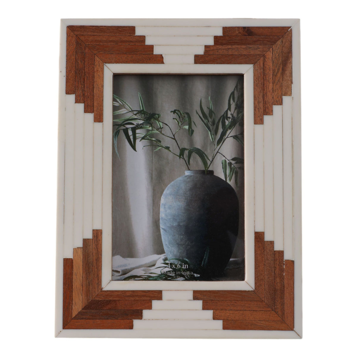 Resin 4" x 6" Cascading Wood Photo Frame - White
