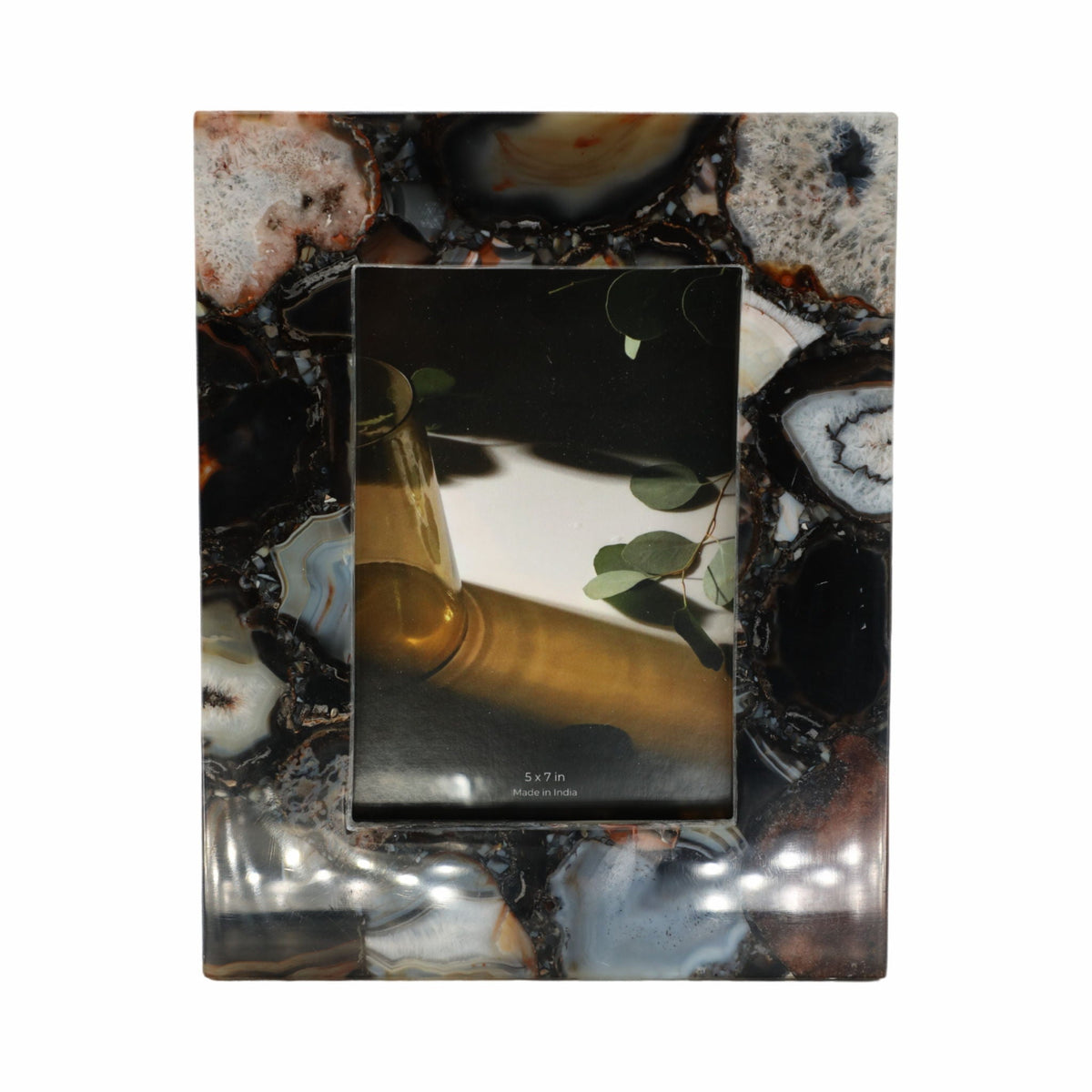 Agate Photo Frame 5X7" - Black Multi