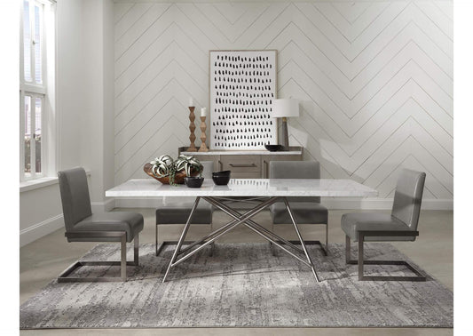 3N2578 Coral Marble Top Rectangular Sideboard In Antique Grey