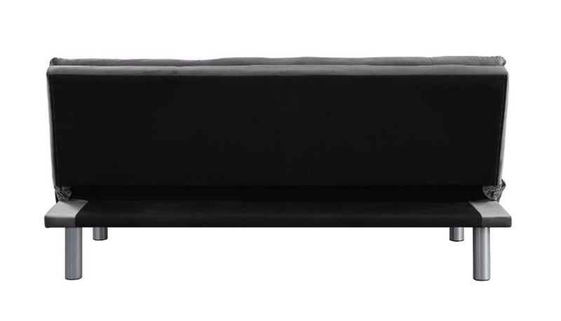 Cilliers - Futon - Gray Velvet &amp; Chrome Finish