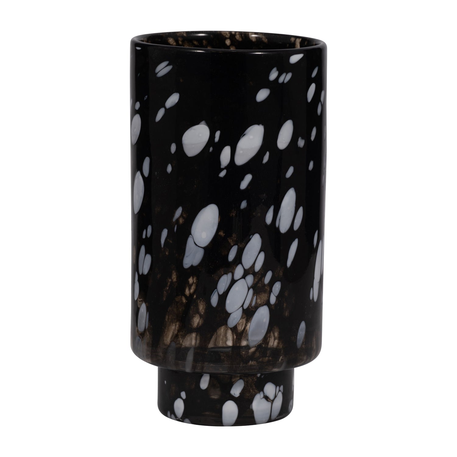 13" Hennie Large Glass Vase - Black / White