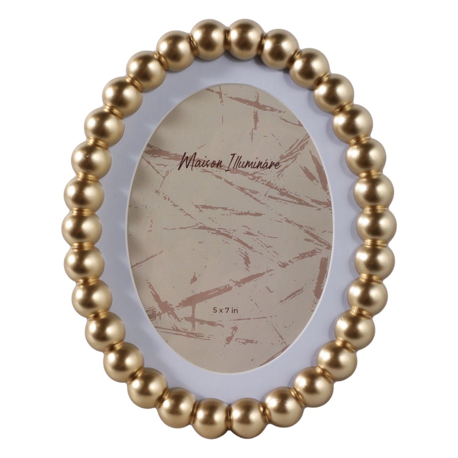 7 x 9 Matted To 5 x 7 Beaded Photo Frame - Gold
