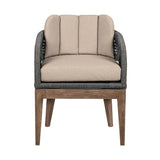 Orbit - Outdoor Patio Dining Chair - Weathered Eucalyptus / Taupe