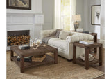 3F4121 Meadow Solid Wood Square Coffee Table In Brick Brown
