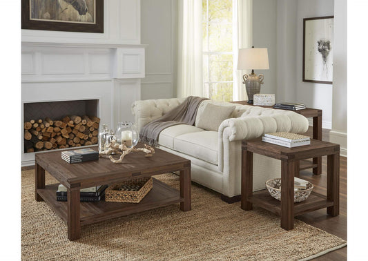 3F4121 Meadow Solid Wood Square Coffee Table In Brick Brown