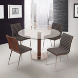 Café - Brushed Stainless Steel Dining Chair (Set of 4)