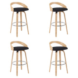 Sonia - Modern Swivel Bar Height Stool - Patterned Oak Wood Finish