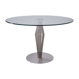 Lindsey - Contemporary Dining Table Glass Top - Gray / Clear