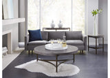 A89422 Lyon Round Natural Concrete And Metal Side Table