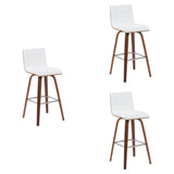 Vienna - Modern Swivel Bar Height Stool - Walnut Finished Wood Frame