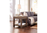 8S3922 Craster Reclaimed Wood Square Side Table In Smoky Taupe