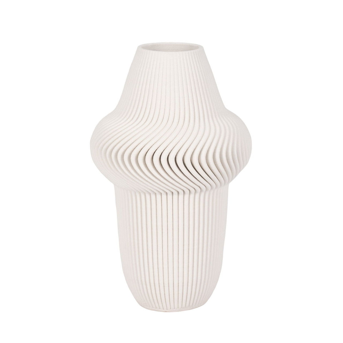 14" Antilles 3D Printed Vase - Ivory / Beige
