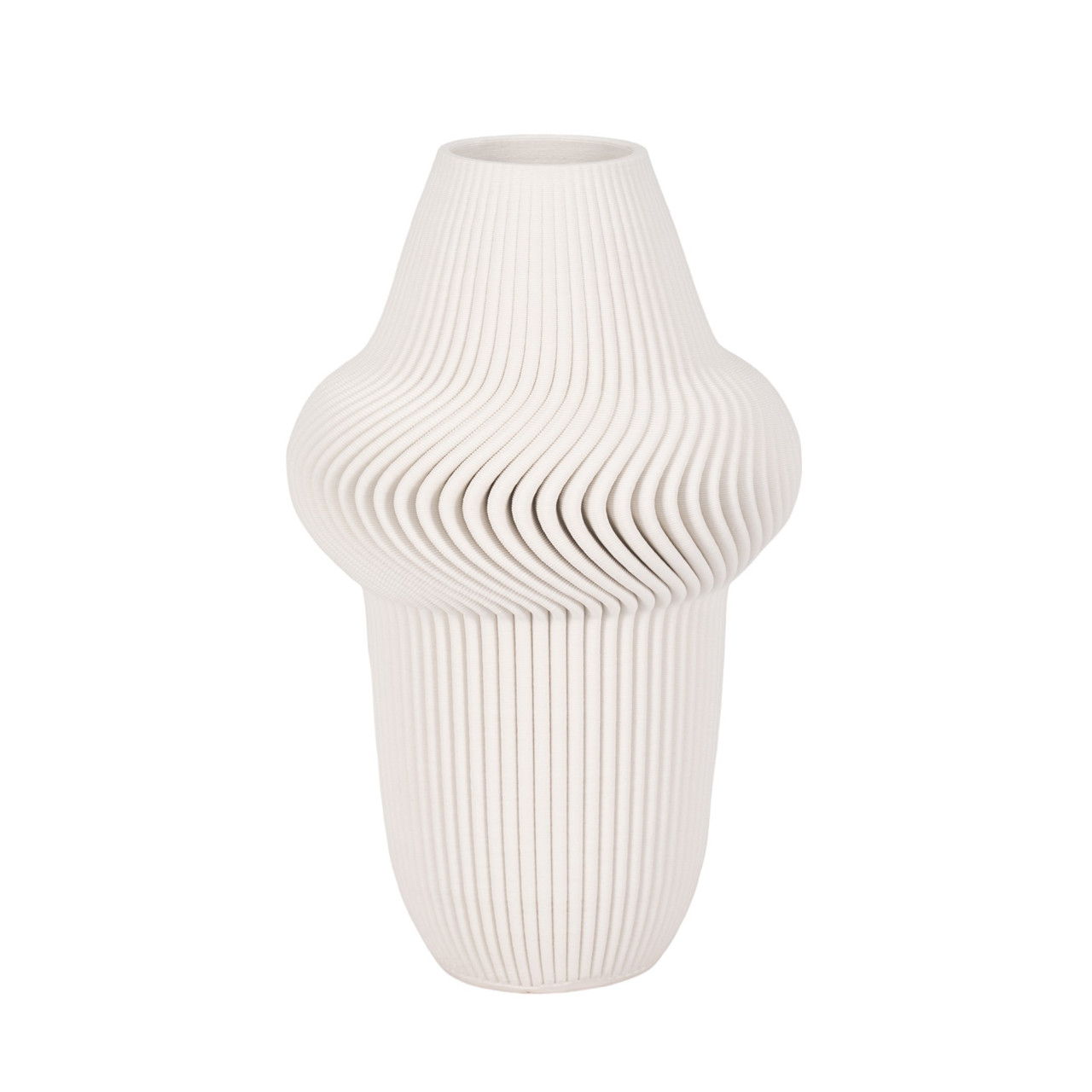 14" Antilles 3D Printed Vase - Ivory / Beige