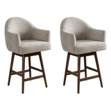 Jaxon - Brown Solid Wood Upholstered 26" Counter Height Swivel Barstool