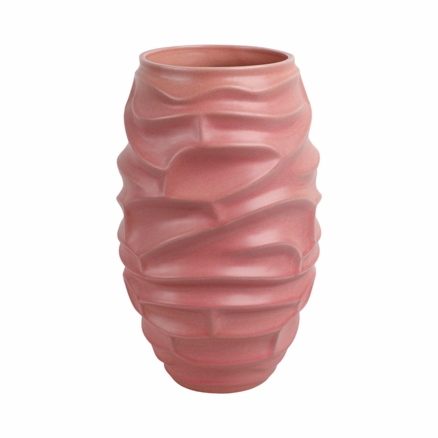 18" Quinlan Large Porcelain Vase - Bean Red