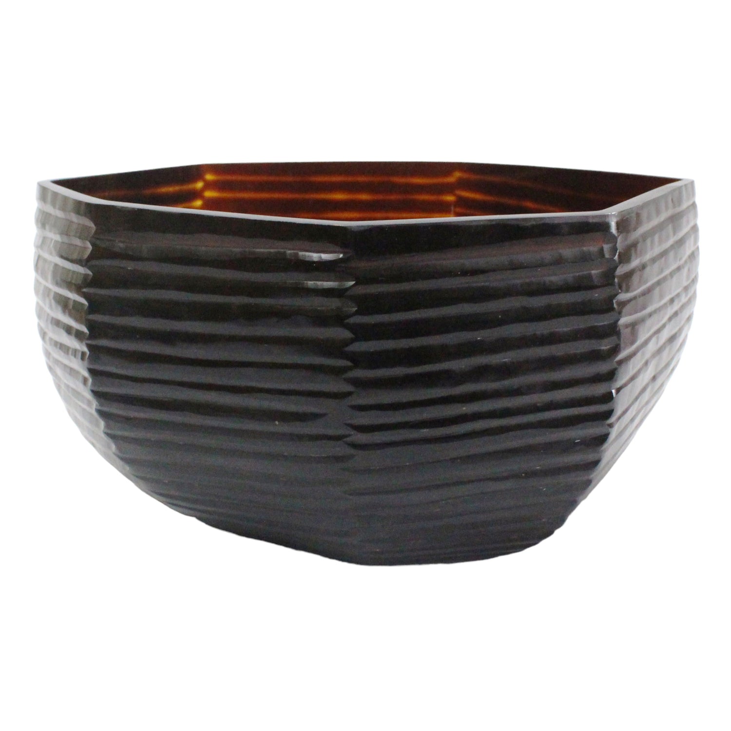 14" Dimma Medium Glass Bowl - Brown