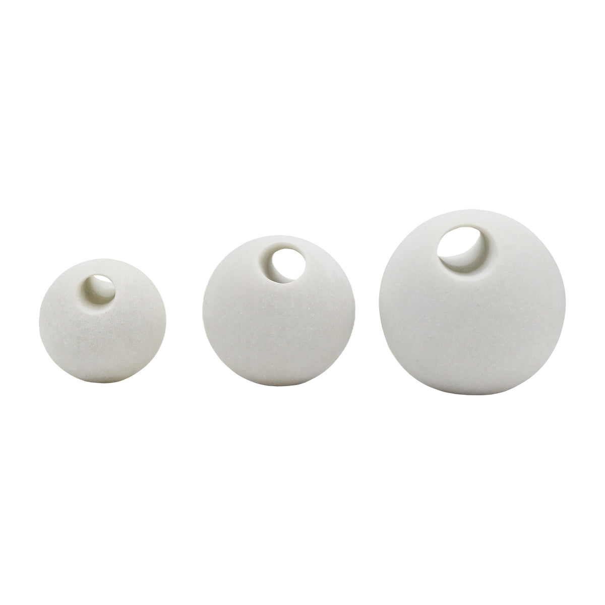4" / 5" / 6" Convivial Abstract Sphere Deco Balls (Set of 3) - White