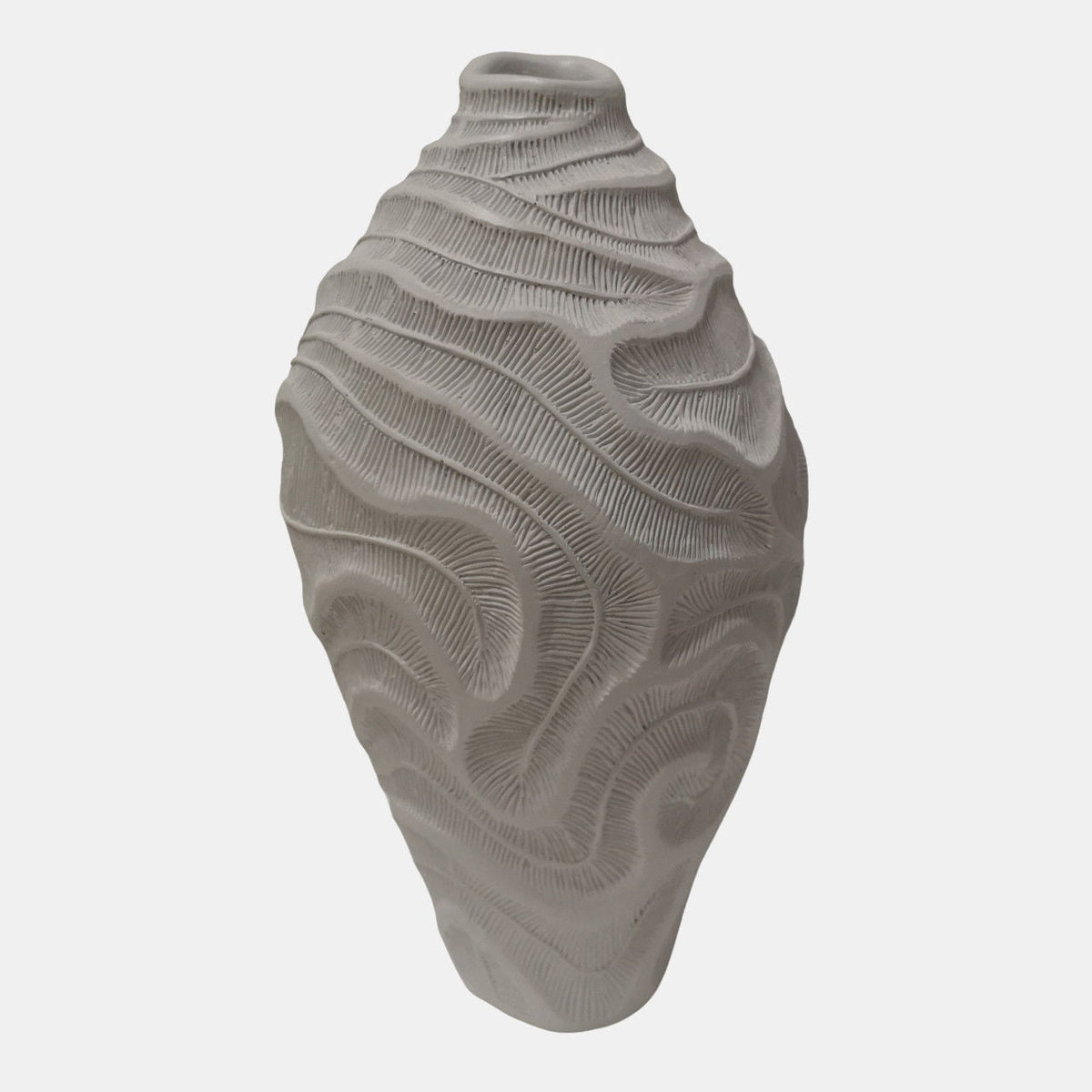 14" Coastal Coral Vase - White