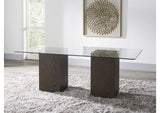 FPBL61 Modesto Rectangular Glass Top Dining Table In French Roast