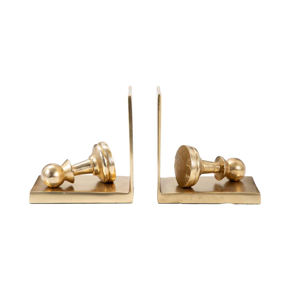 11" Julian Chess Bookends (Set of 2) - Gold