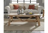 8W6821 Harby Reclaimed Wood Rectangular Coffee Table In Rustic Tawny