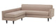 Beige sectional sofa on a white background