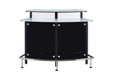100139 Keystone Curved Glass Top Home Bar Wine Cabinet Black