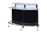 100139 Keystone Curved Glass Top Home Bar Wine Cabinet Black