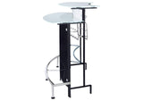 100139 Keystone Curved Glass Top Home Bar Wine Cabinet Black