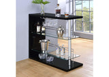 100165 Prescott Rectangular Home Wine Table Black High Gloss