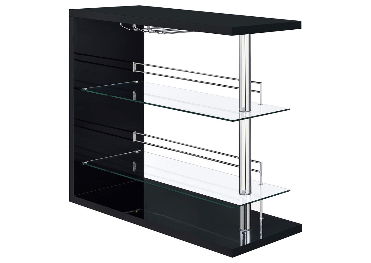 Prescott Rectangular Home Wine Table Black High Gloss