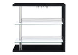 100165 Prescott Rectangular Home Wine Table Black High Gloss